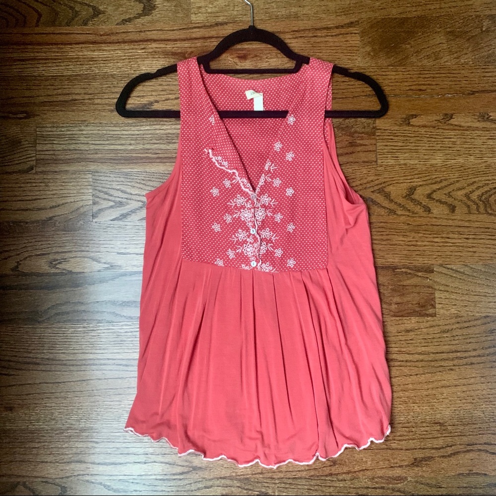 Anthropologie Embroidered Modal Tank